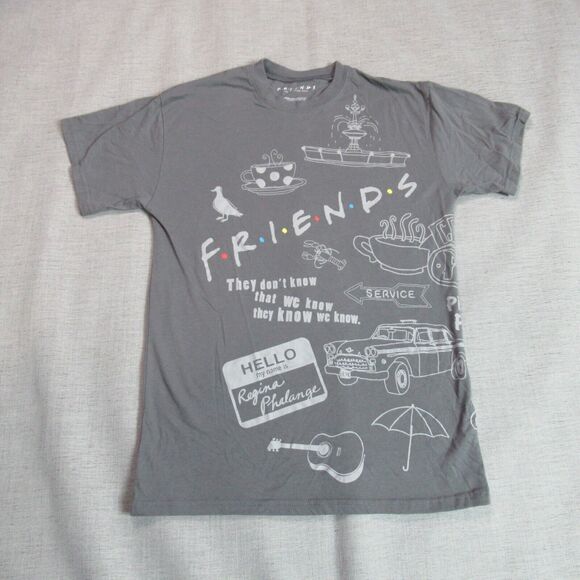 Friends T Shirt Womens Small Gray Short Sleeve Graphic Round Neck Tee TV Show - Picture 1 of 8